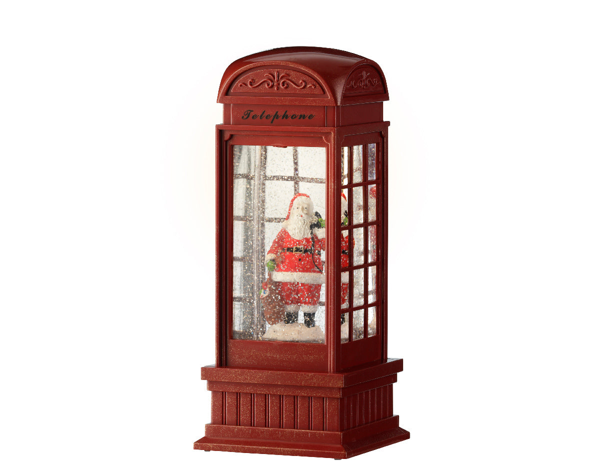 Addobbo natalizio cabina telefonica con led e musica altezza 25cm Kaemingk Addobbo natalizio cabina telefonica con led e musica altezza 25cm Kaemingk